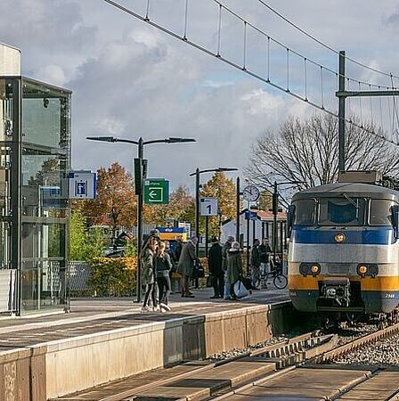Foto van station Bunnik met een trein